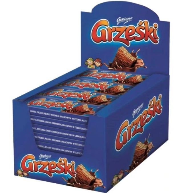 WAFELKI GRZEŚKI W CZEKOLADZIE - 36 SZTUK