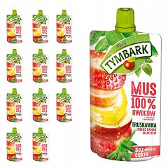 TYMBARK MUS 100% - TRUSKAWKA • JABŁKO • BANAN • MARCHEW - 12 SZTUK