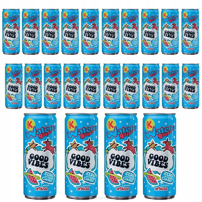 KUBUŚ WATERRR GAZ - JABŁKO • CYTRYNA • ARBUZ - 24 SZTUKI 250 ml