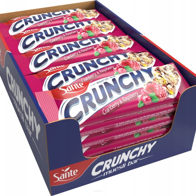 BATON CRUNCHY ŻURAW-MALINA W POL. WANIL. 40G X 25SZT