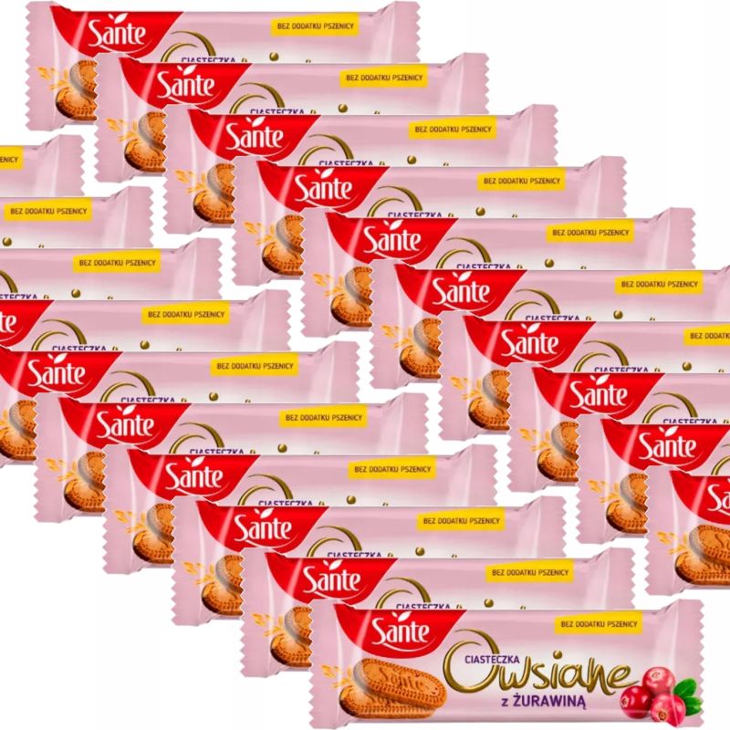 PODWÓJNE CIASTECZKA OWSIANE Z ŻURAWINĄ 30G X 20SZT