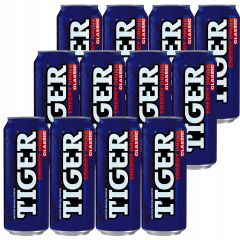 TIGER CLASSIC 500ML • NAPÓJ GAZOWANY Z DODATKIEM KOFEINY I WITAMIN - 12 SZTUK