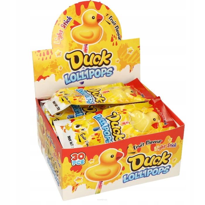 LIZAKI DUCK LOLLIPOPS WITH LIGHT 30SZT X 10G