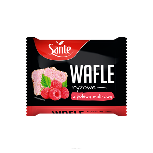 WAFLE RYŻOWE Z POLEWĄ MALINOWĄ 24 G X 20 SZT